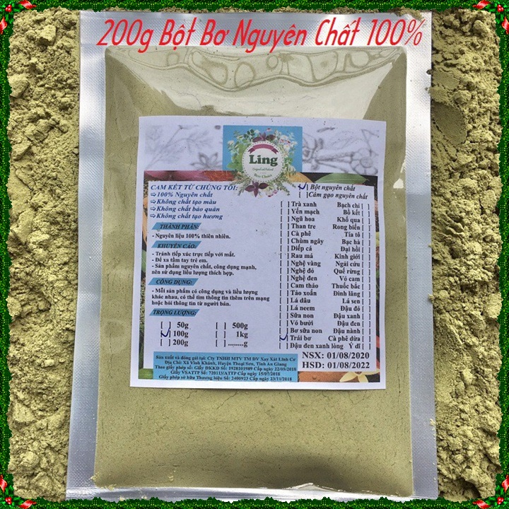 Bột Bơ Sáp 200g sấy lạnh nguyên chất thiên nhiên 100% có giấy VSATTP và ĐKKD dùng đa công dụng