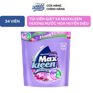  Túi Viên Giặt Xả MaxKleen Hương Nước Hoa Huyền Diệu (34 viên/túi)