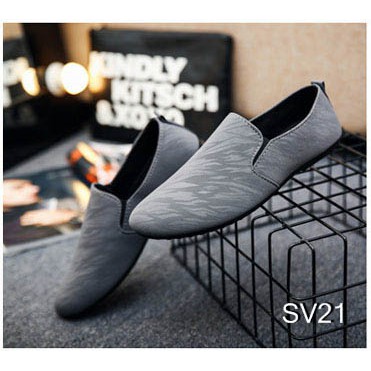 Giày Lười Nam Cao Cấp Phong Cách Hàn Quốc - Màu Bạc Xám SV21