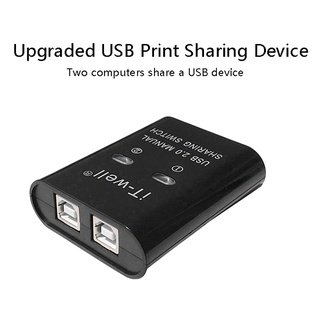 It-well usb printer sharing device, 2 in 1 out printer sharing device, 2-port manual kvm switching splitter hub converter