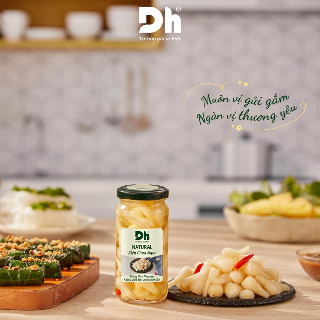Kiệu chua ngọt Natural Dh Foods nêm sẵn thành phần tự nhiên lọ 220gr - DHRAU007