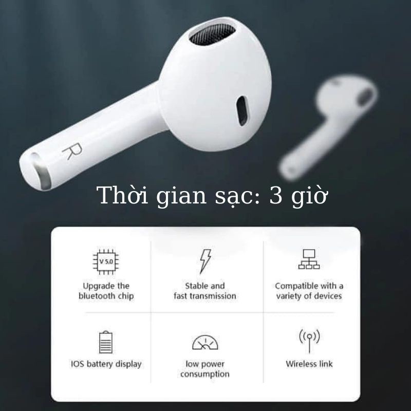 Tai nghe bluetooth không dây Pro 6 cảm biến đổi tên định vị âm thanh nổi và bass trầm Miibooshi D5.030.CA