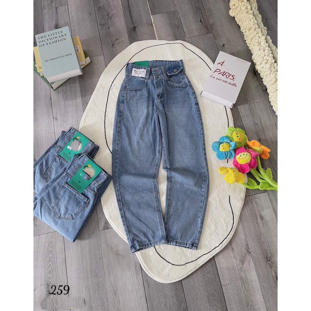 [VIDEO+FREESHIP ] QUẦN BAGGY JEANS NỮ LƯNG CAO LAI CUỐN 2 NÚT TÚI NẮP ĐẬY KÈM MẠC TRẮNG MÀU XANH MỀM MỊN XỊN SÒ HADI