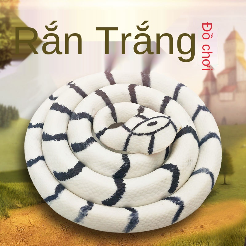 ☞1.4m mô phỏng rắn động vật cao su mềm lớn trắng trò đùa vui nhộn sáng tạo gian xảo đáng sợ đạo cụ đồ chơi giả