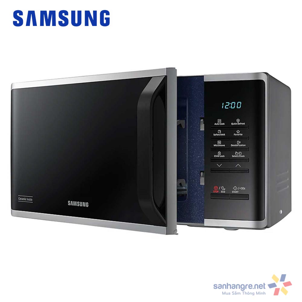 Lò vi sóng tráng men Samsung Hàn Quốc MS23K3513AS dung tích 23L công suất 800W sản xuất Malaysia