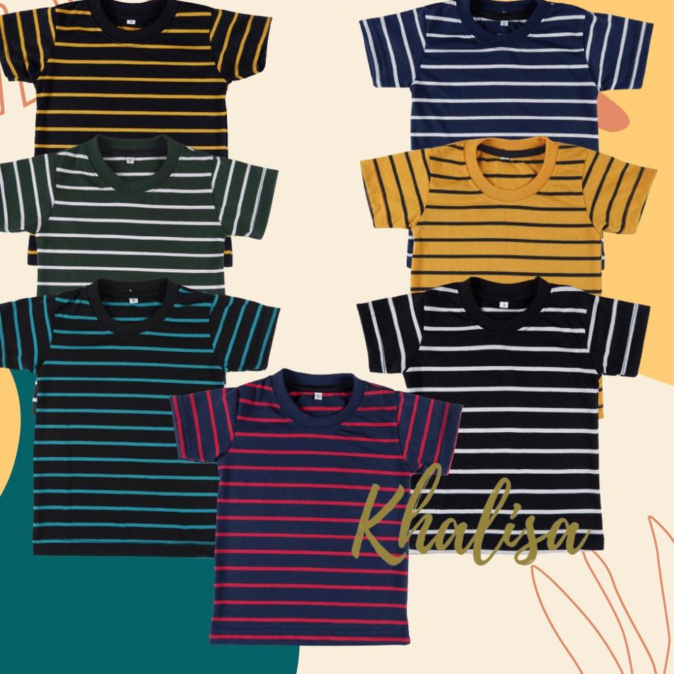 Áo thun cotton kẻ sọc ngang cho bé 1y đến 7 tuổi cvc 30s 45
