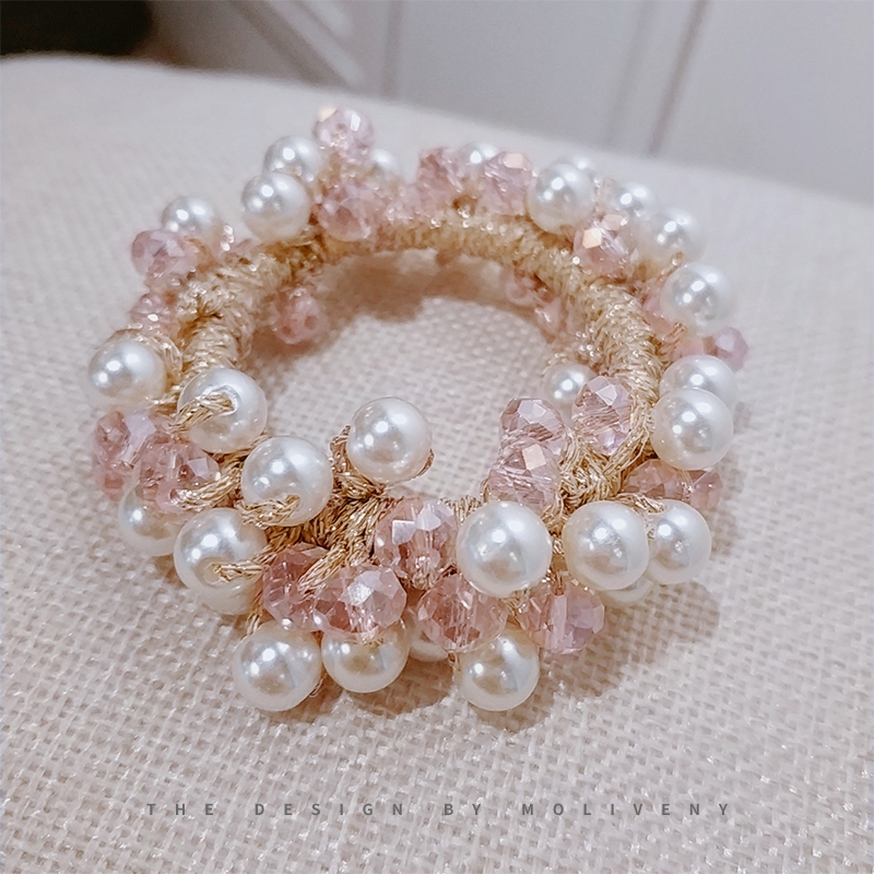 Elegant Pearl Hair Ties Beads Girls Scrunchies Rubber Band Ponytail Holders Hair Accessories