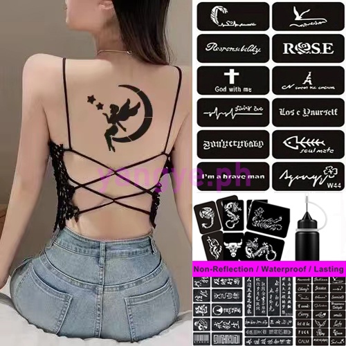 [Kem xăm hình] Kem xăm bán hình Mẫu rỗng Kem xăm Henna Kem xăm Dụng cụ xăm Phụ kiện hình xăm Mẫu xăm