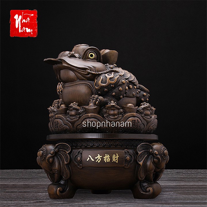 Tượng thiềm thừ ngậm tài cóc tài lộc quà tặng trang trí nhà cửa vật phẩm phong thủy