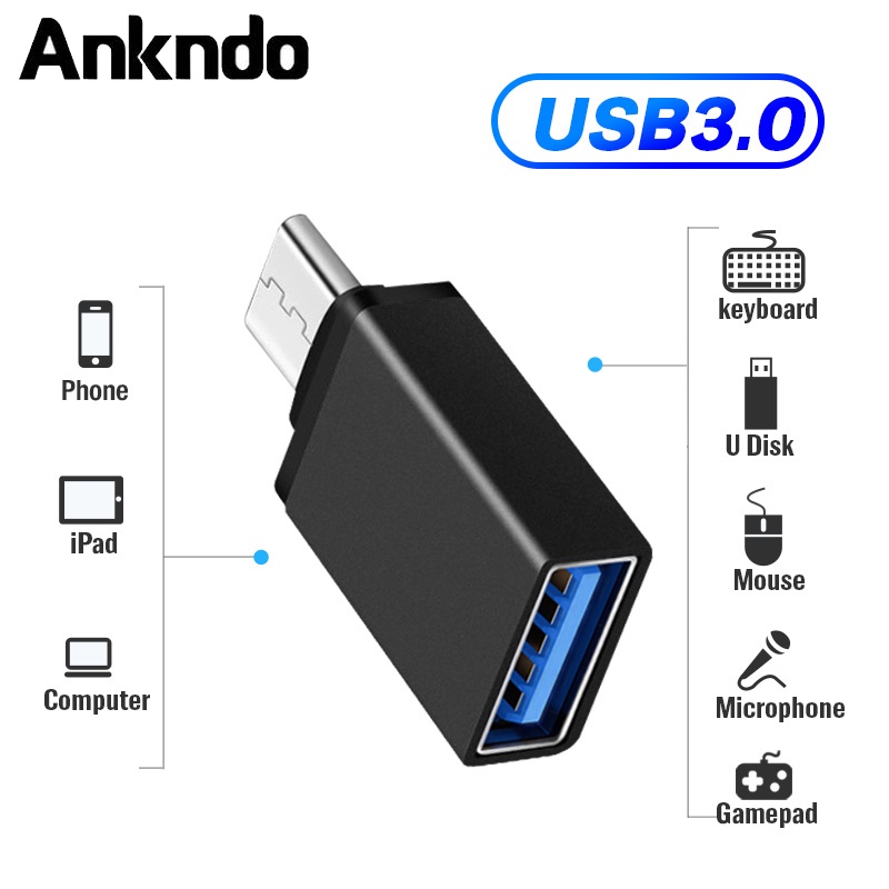 Đầu chuyển đổi Type-C sang USB 3.0 Ankndo phù hợp cho tất cả các bộ chuyển