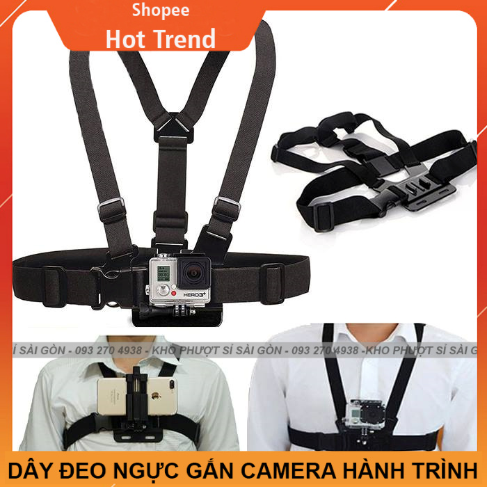 Dây đeo ngực gắn camera hành trình cao cấp - phụ kiện gắn camera hành trình lên ngực cho biker - grab - giao hàng