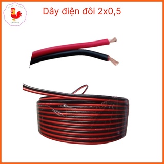 Cáp điện, dây điện đôi đỏ đen 22AWG lõi đồng mềm