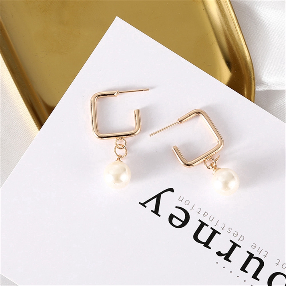 Hoa tai dáng dài gắn hạt ngọc trai phong cách Hàn Quốc cho nữ