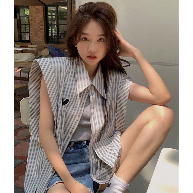 Áo Sơ Mi Không Tay Dáng Rộng Dễ Phối Đồ Thời Trang Mùa Hè Cho Nữ