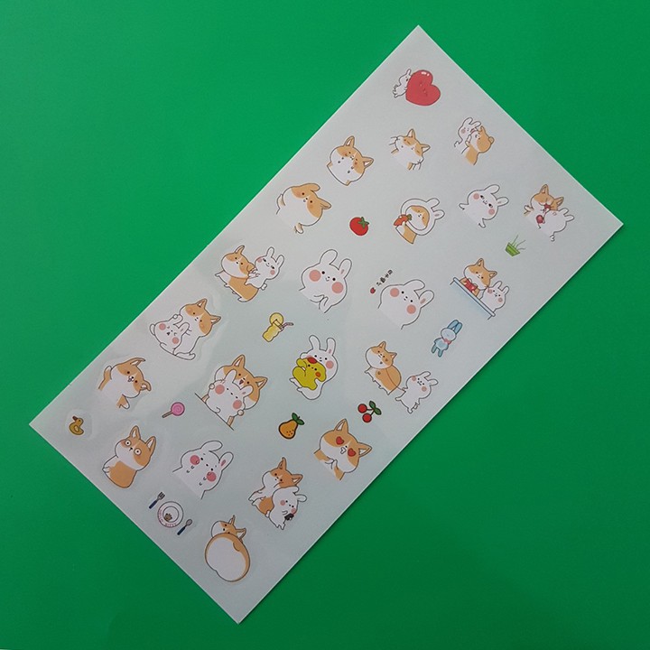 HCM - Bộ 6 tấm Sticker chó Shiba dán tập vở laptop điện thoại