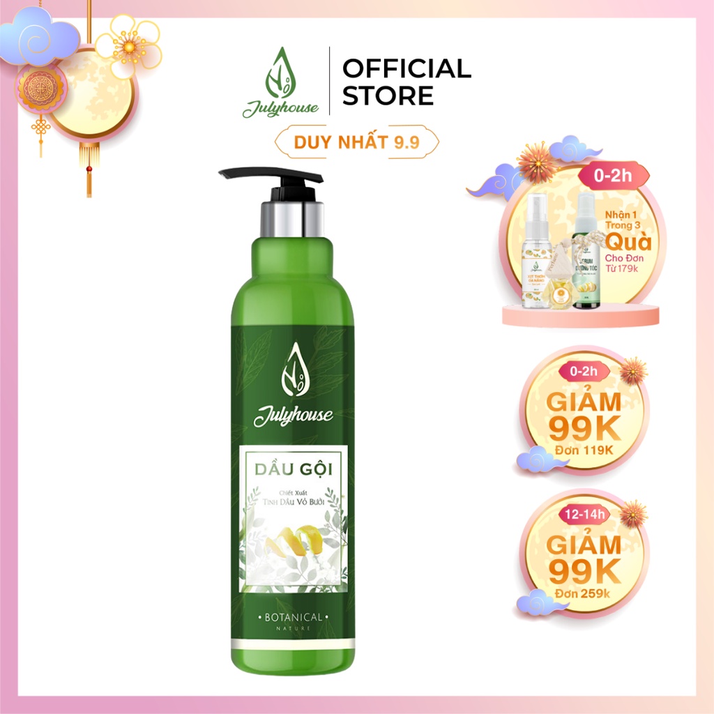Dầu gội Bưởi kích thích mọc tóc, giảm gàu hiệu quả 700ml JULYHOUSE