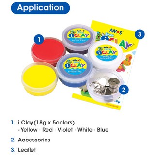 Đất nặn Amos 5 màu PAL AIC1