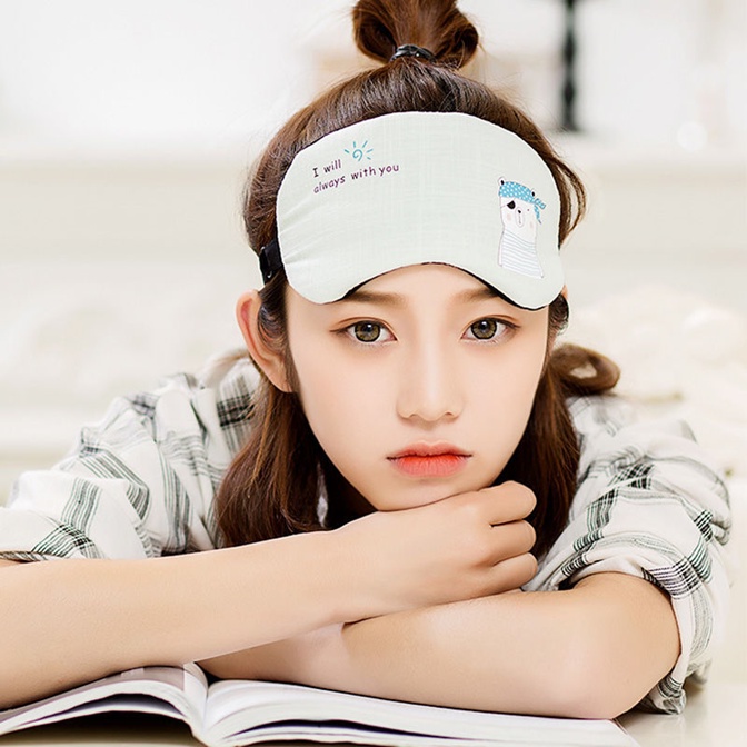 Túi chườm mắt bịt mắt ngủ kèm túi gel cho người khó ngủ họa tiết cute