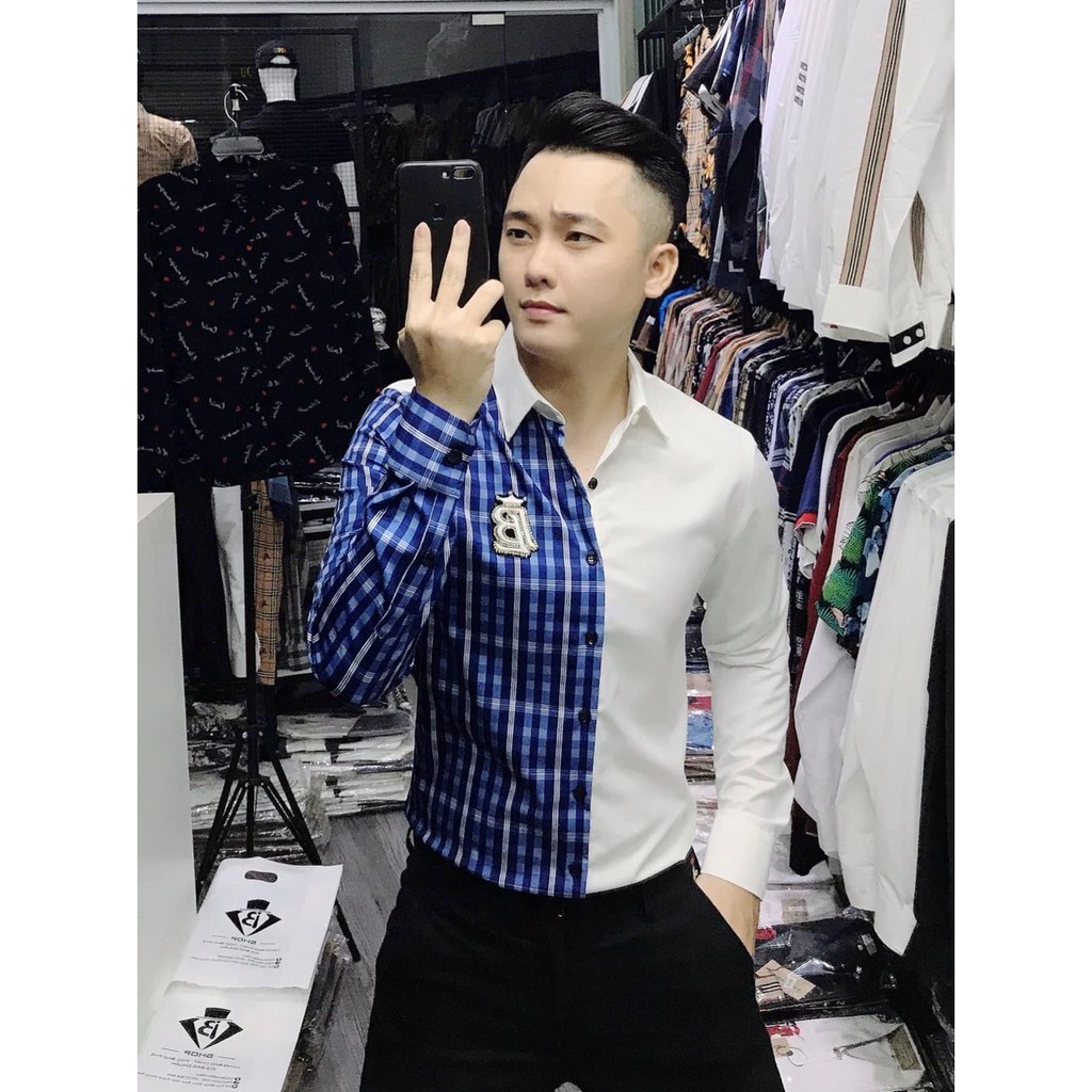 Áo sơ mi nam in họa tiết thêu bao đẹp siêu chất m6789