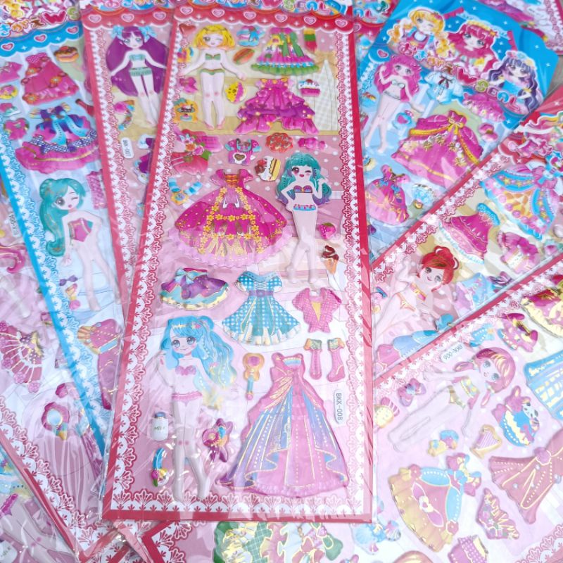 10 bộ sticker Nổi 3d hình dán công chúa thay đồ [ shop giao 10 bộ hình khác nhau ]