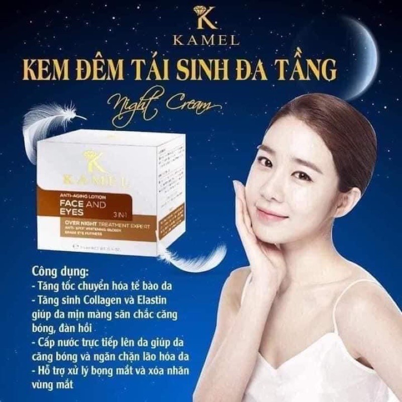 [Sẵn Hàng] Combo kem ngày đêm tái sinh đa tầng Kamel hộp 30gx2