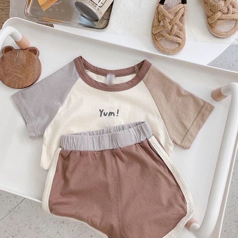 Bộ đồ thể thao tay ngắn phong cách năng động thời trang mùa hè cho trẻ em