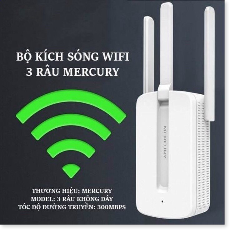 Kích Sóng Tăng Phạm Vi Sử Dụng Wifi 3 Anten Mercury 300Mps Model MW310RE