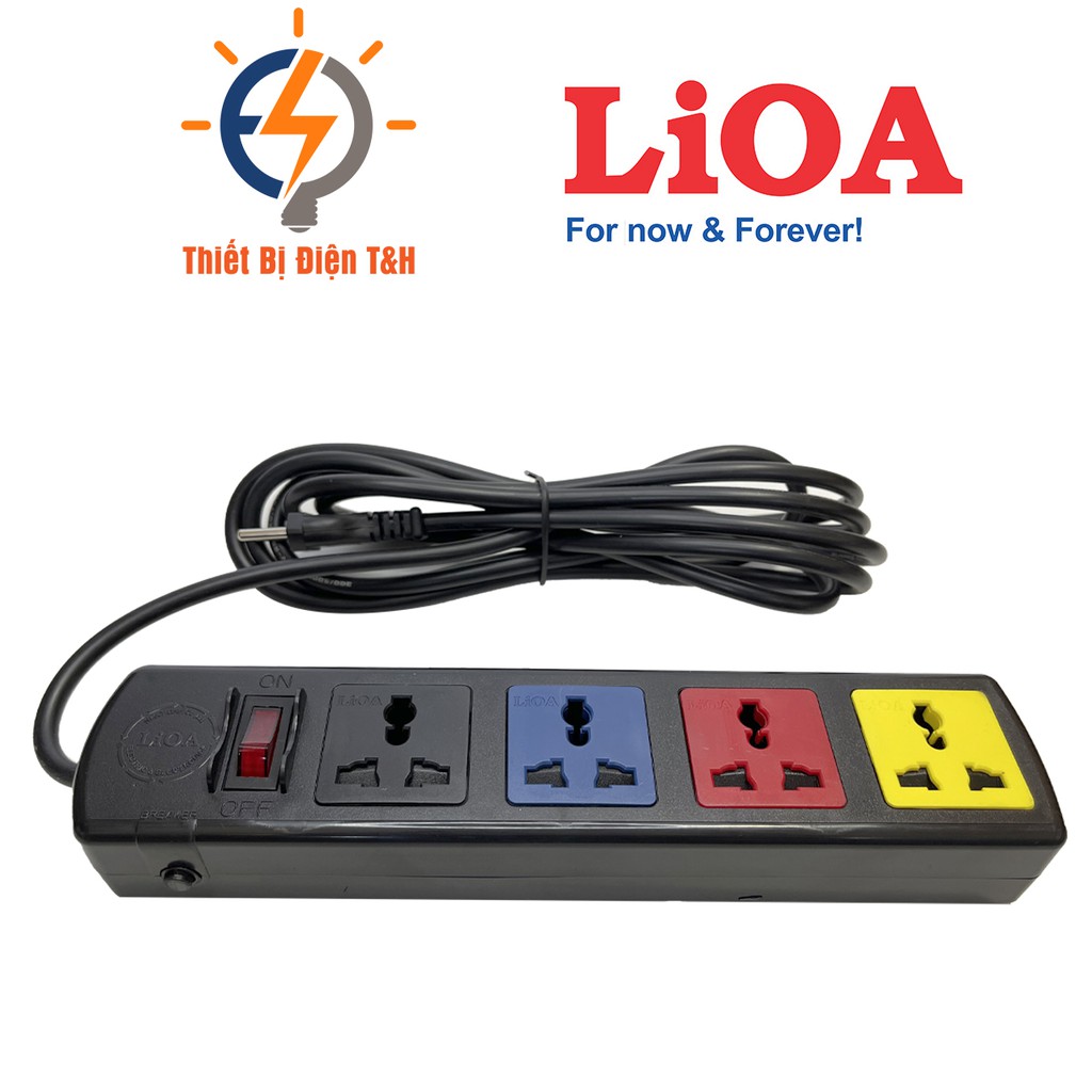 Ổ cắm điện LIOA đa năng, cao cấp, chịu tải, 4 lỗ, 6 lỗ, 8 lỗ, 10 lỗ, dây dài 3M, 5M, chính hãng - Thiết Bị Điện T&amp;H