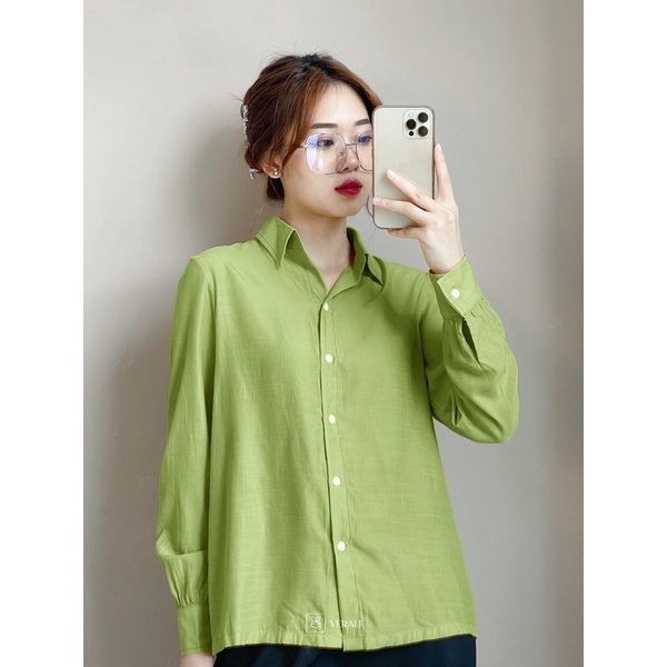 Áo sơ mi nữ công sở basic cổ đức lộ cúc Larosa Harriet