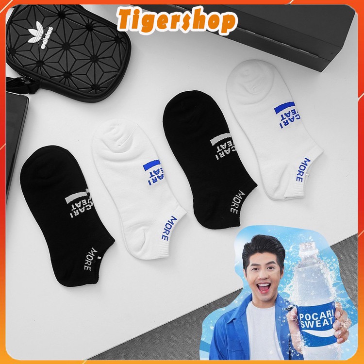 Tất nam cổ ngắn Vớ nam Pocari chất liệu cotton thoáng khí tác dụng ngăn ngừa hôi chân, Dùng mang tập Gym và thời trang