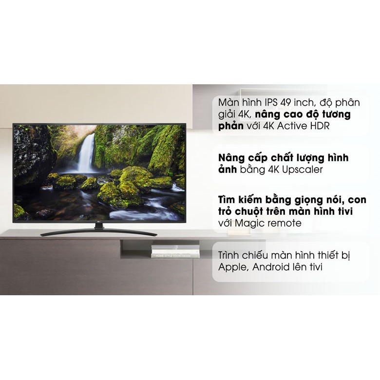 Smart Tivi LG 49 Inch UHD 4K 49UM7400PTA - Model 2019 (Chính Hãng Phân Phối)