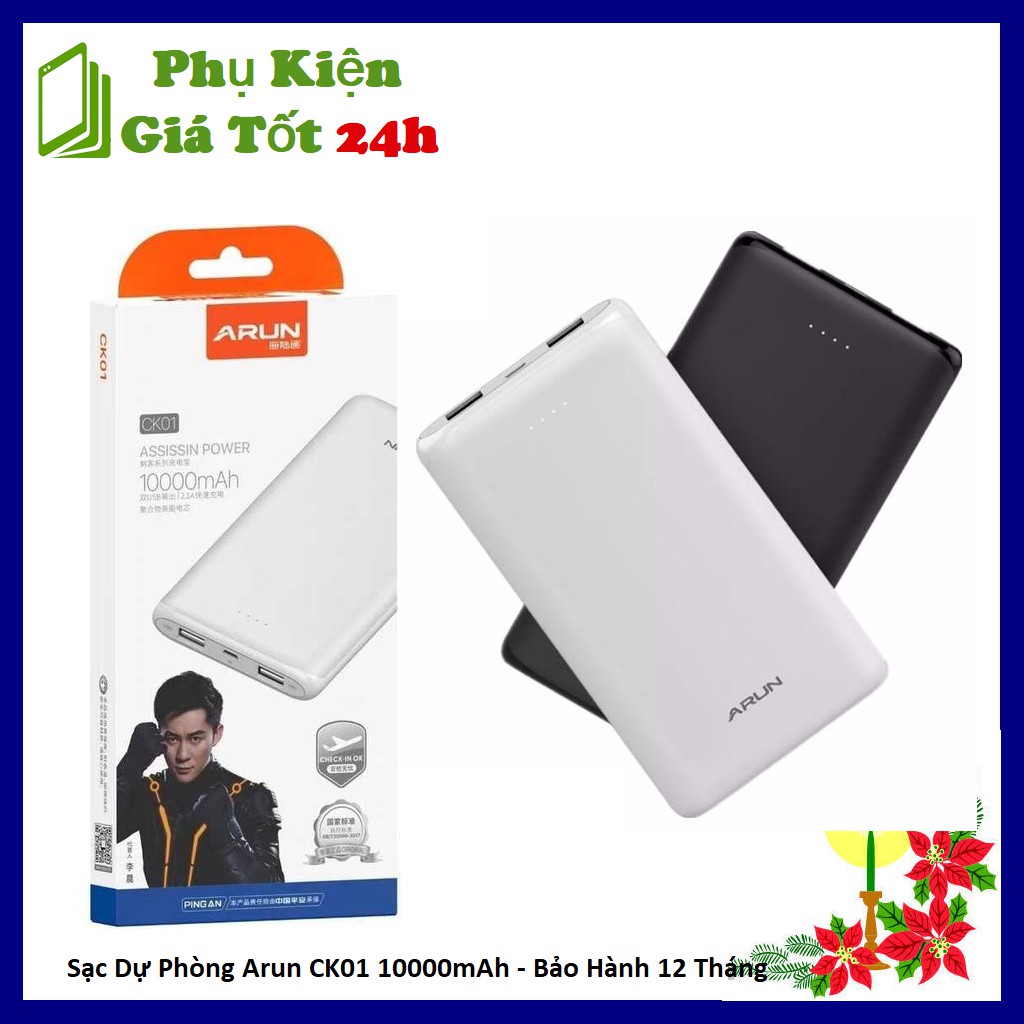 Sạc Dự Phòng Arun CK01 10000mAh - Bảo Hành 12 Tháng