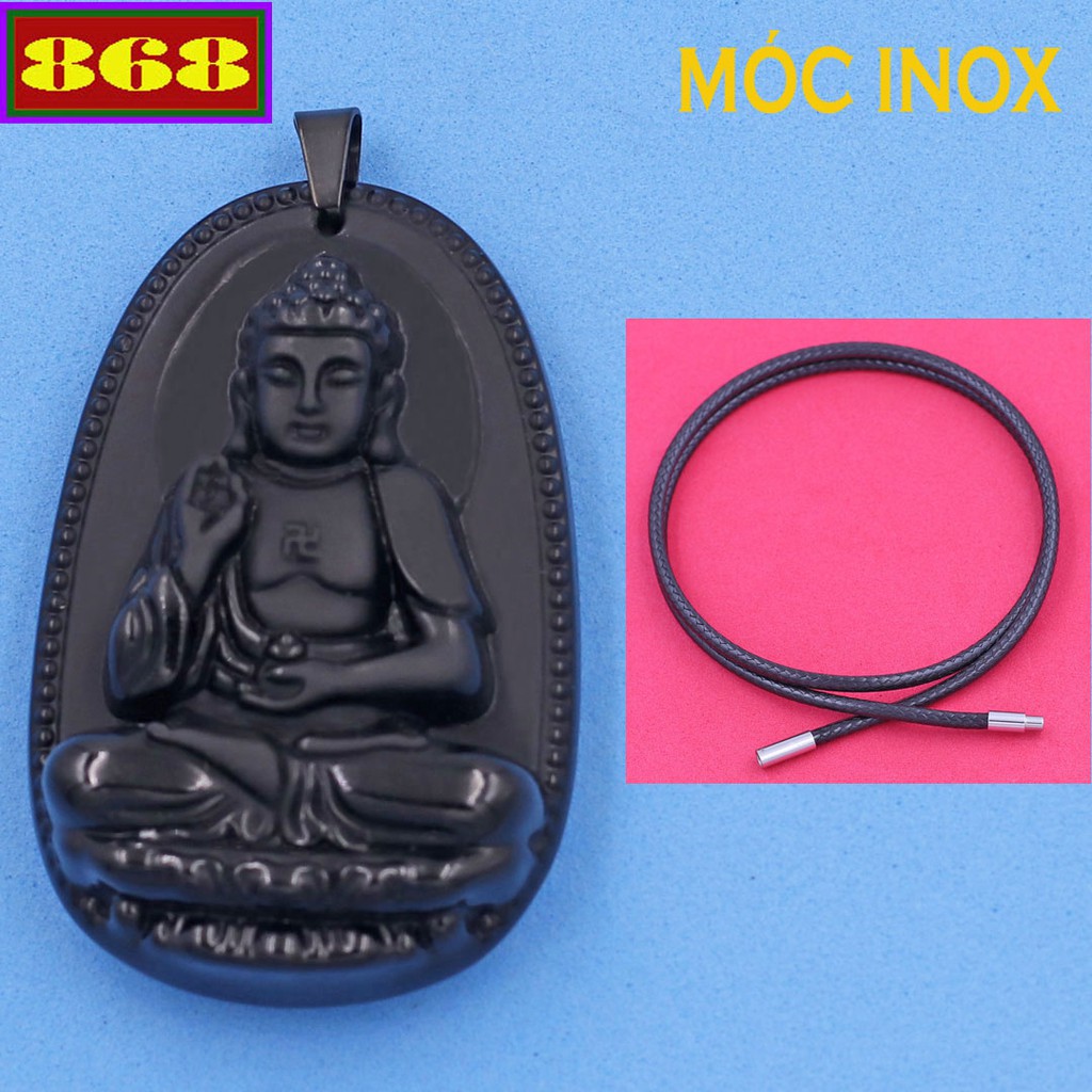 Vòng cổ Phật A Di Đà đen 3.6 cm DETEB7 - Hộ mệnh người tuổi Tuất, Hợi