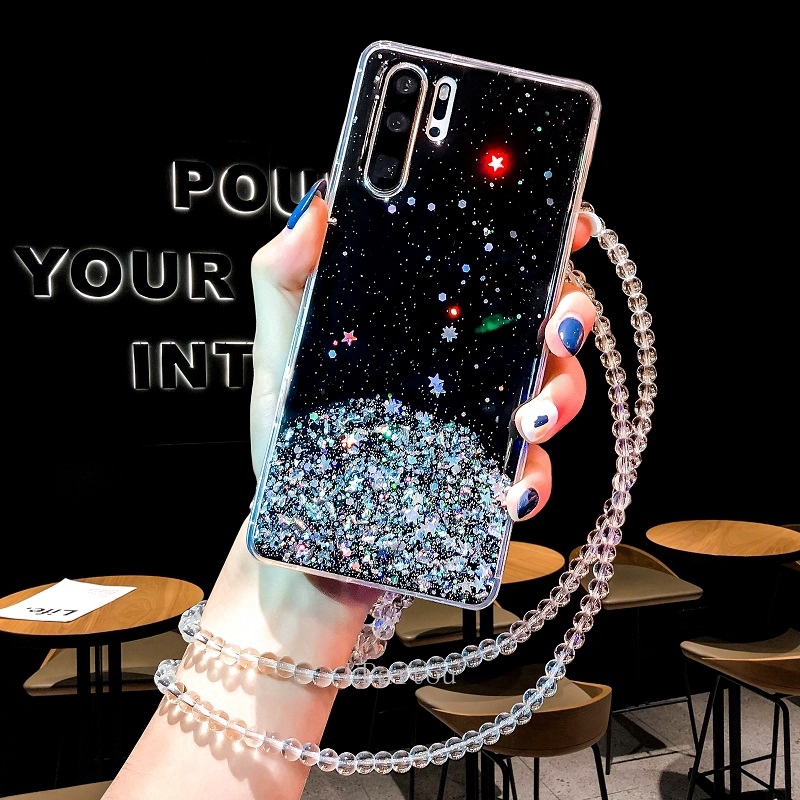 Casing Samsung Galaxy M51 A01 Core A21s M31 A20s A30s A50s A10s A10 A20 A30 A50 A70 Ốp điện thoại mềm trang trí kim tuyến