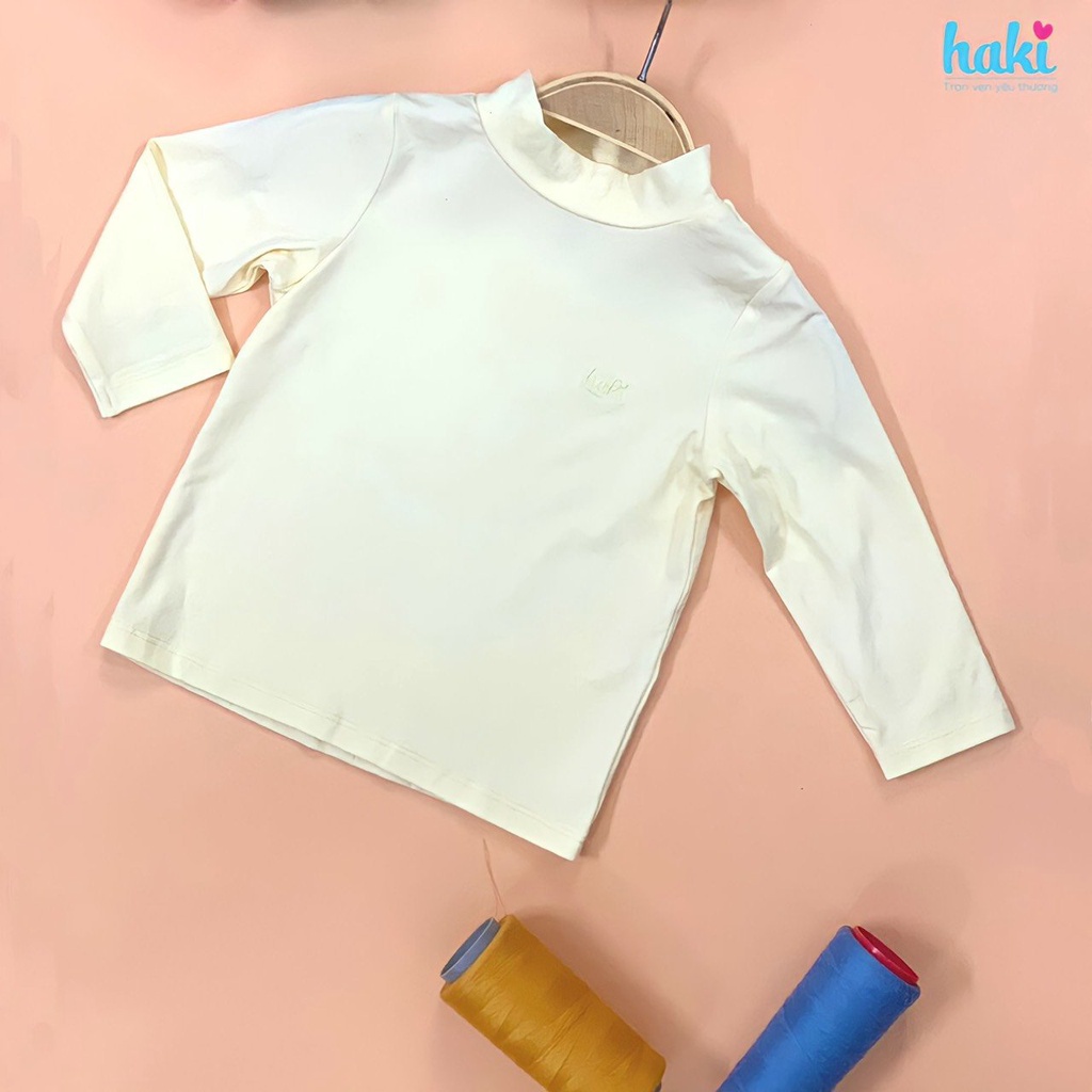 Áo giữ nhiệt trẻ em HAKI cho bé trai bé gái từ 4 tháng tới 3 tuổi sợi tre cao cấp siêu mềm mịn BB008