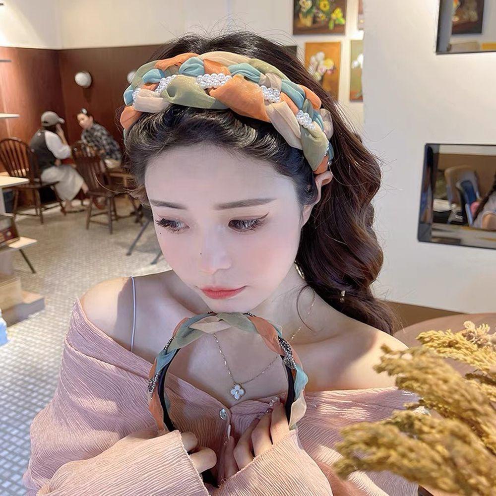 Qqmall Băng Đô Bện Organza Làm Quà Tặng Rửa Mặt Ngọt Ngào Thời Trang Mùa Hè