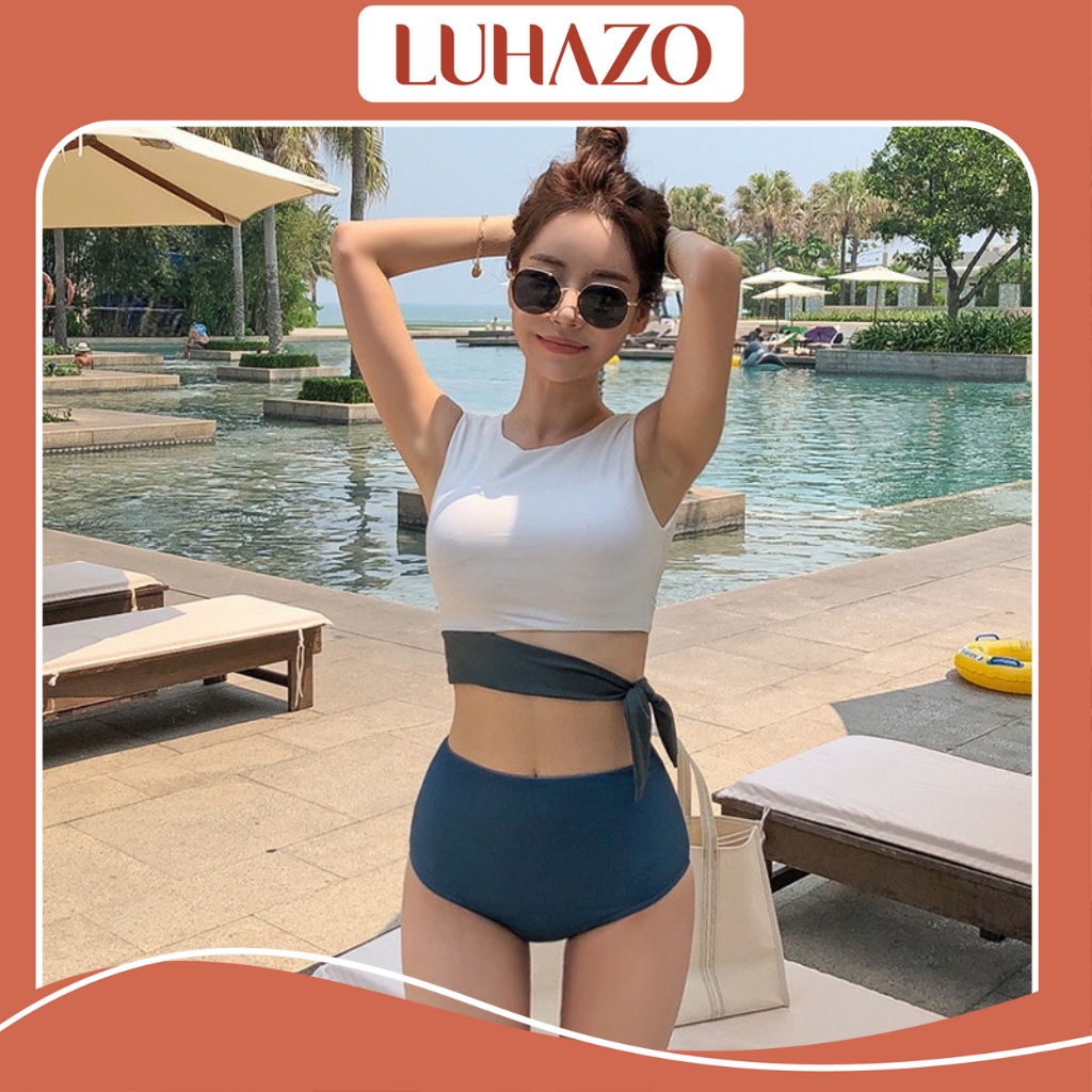 Bikini 2 mảnh basic đồ bơi kín đáo 3 lỗ quần đùi sang chảnh quyến rũ sexy Hàn Quốc 2375 DK5T203