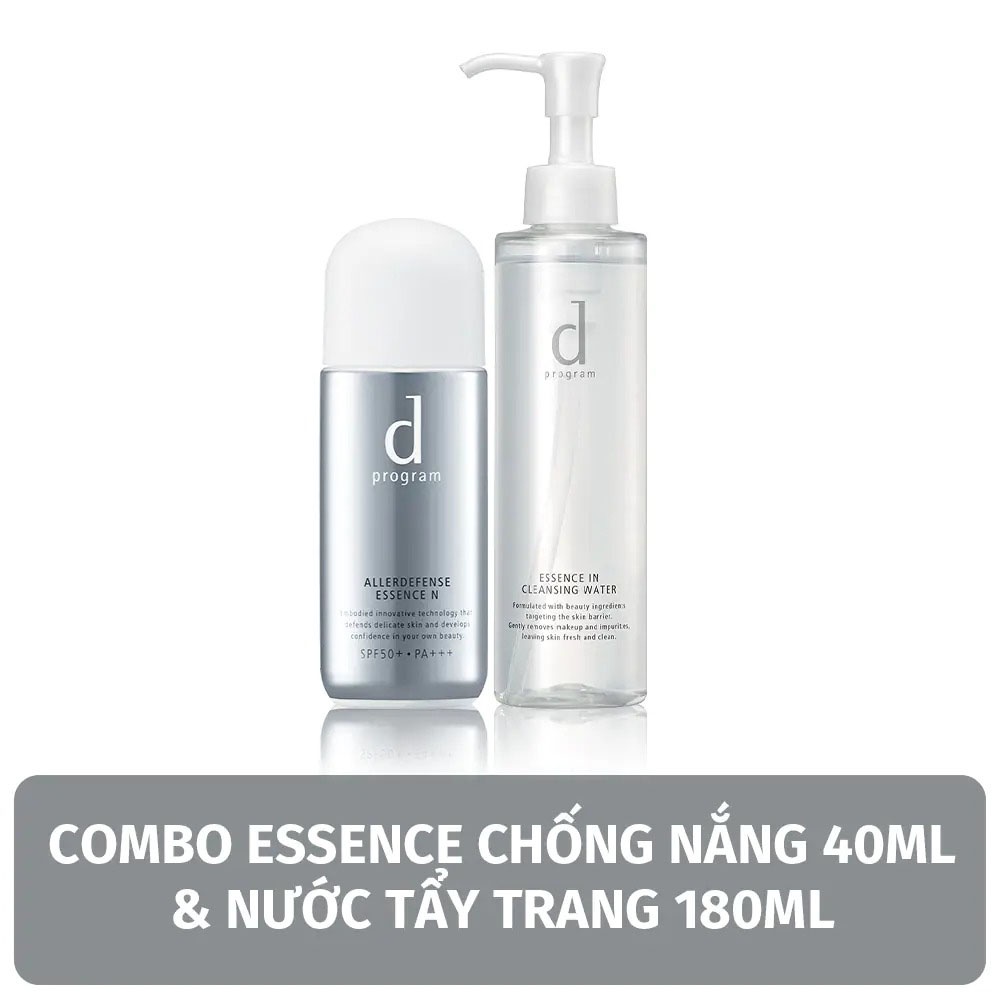 Combo Dprogram Cho Da Nhạy Cảm (Essence Chống Nắng SPF50+ PA+++ 40ml + Nước Tẩy Trang Dịu Nhẹ 180ml)