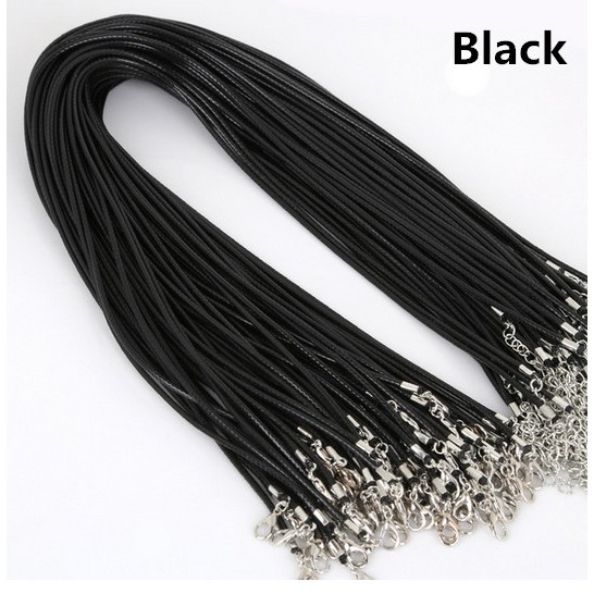 Mới Set 5 Vòng cổ Da Thật 2mm Có Khóa Càng Cua Tự Làm