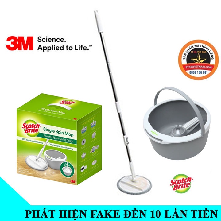 Bộ lau nhà 3M Scotch-Brite SINGLE SPIN MOP xoay được 360 độ