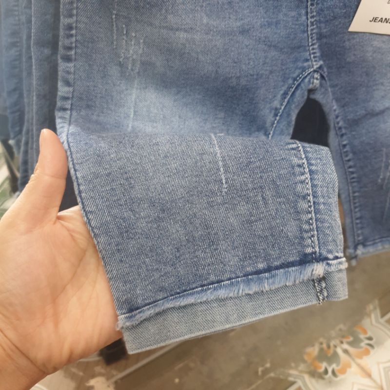 JEANS BÉ GÁI {12-20kg} Quần bò ngố bé gái cạp chun chất mềm đẹp (chất bò giấy)