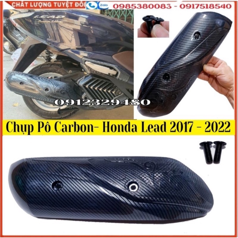 Chụp Pô (Ốp Che Pô) Nhựa ABS Vân Carbon Gắn Honda Lead 2017 - 2023 Các bạn dạng (Hàng Artistar)