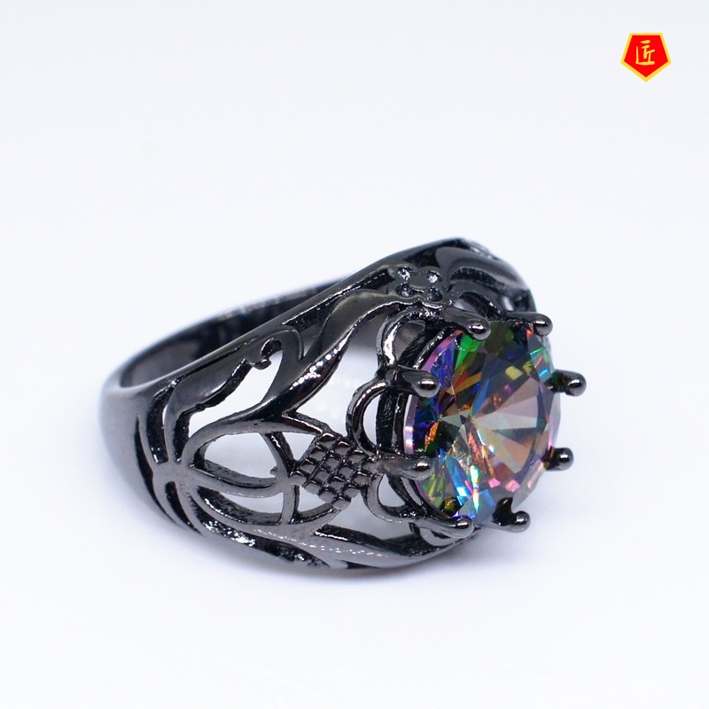 Nhẫn Thời Trang Màu Đen / Vàng Họa Tiết Moissanite Sáng Tạo