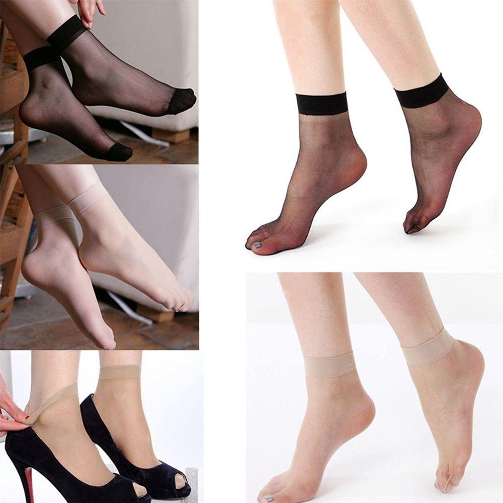 Bộ 10 Đôi Vớ Chân In Chữ SOMEDAYZL|Vớ Lụa Siêu Mỏng Trong Suốt Gợi Cảm Hợp Thời Trang