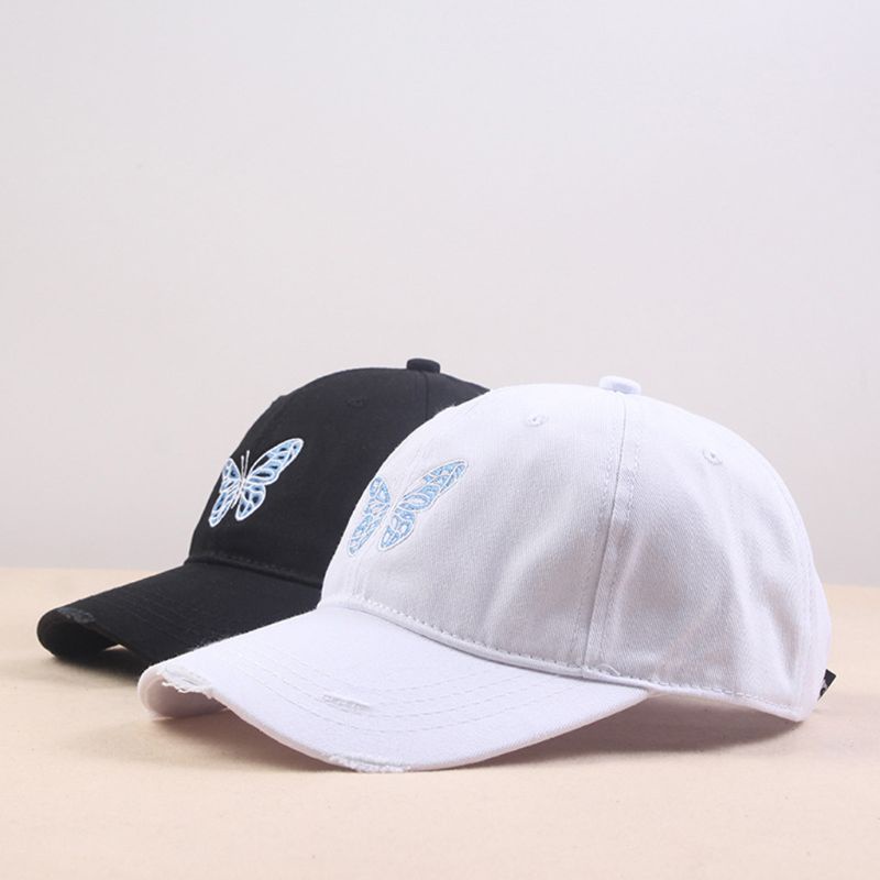 Mũ Lưỡi Trai Thêu Hình Bướm Phong Cách Harajuku Nhật Bản Cho Nam Nữ