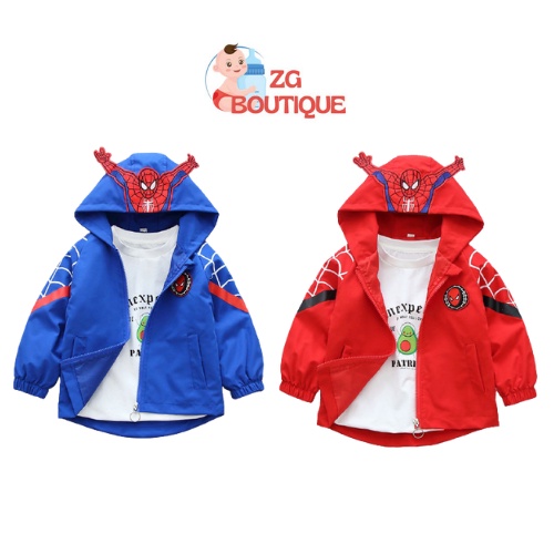 Áo khoác gió cho bé, áo khoác người nhện cho bé trai giữ ấm chống gió mùa đông ZG Boutique size từ 7 đến 20kg