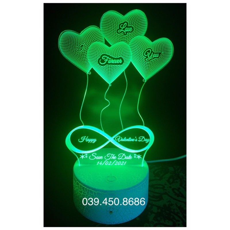 Đèn LED 3D Valentine