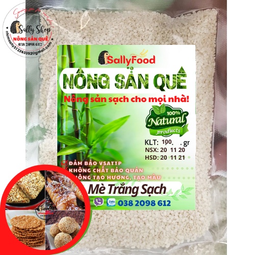 1kg Mè Trắng Hữu Cơ SallyFood Vừng Trắng Sạch Organic Không Chất Bảo Quản Hàng Loại 1 -Shop Sỉ Lẻ Nông Sản Quê