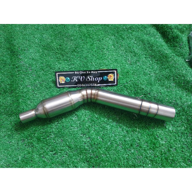 cổ pô 2 khúc TFX - R15V2 inox 304 bầu tổ ong