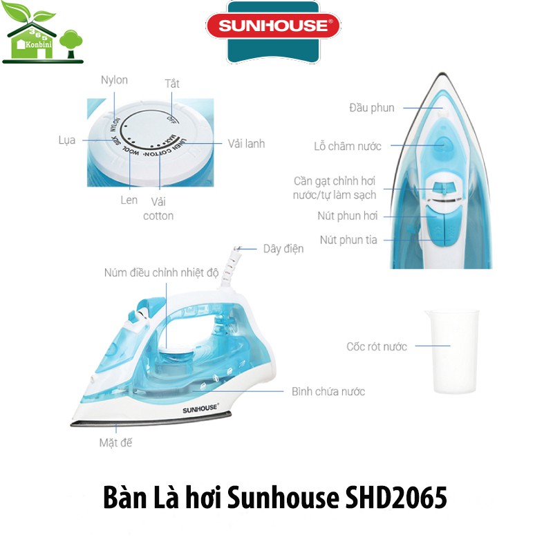 Bàn Là Hơi Nước Tiện Lợi Sunhouse SHD2065